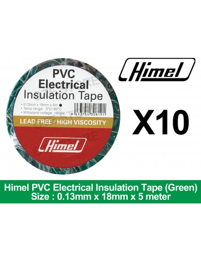 0.13MM X 18MM 5MM PVC TAPE (GREEN) [HIMEL]